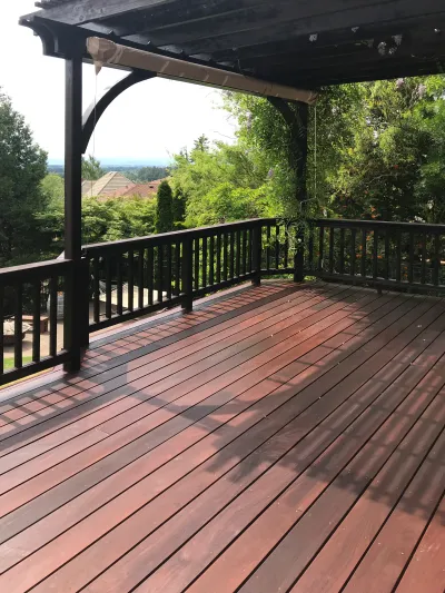 Exo Shield Walnut Ipe ExoShield Black Walnut Cedar Railing