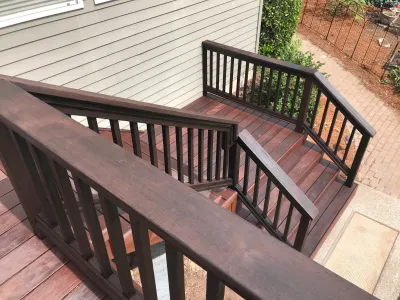 ExoShield Black Walnut on Cedar Railing 1