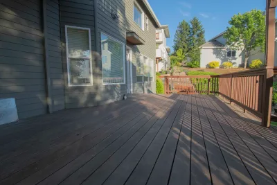 Ipe Deck Before Powerwashing Closeup