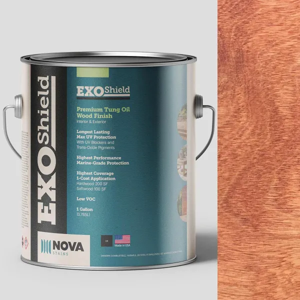 ExoShield Mahogany One Gallon Exterior Tung Oil Wood Stain ExoShield Mahogany One Gallon Exterior Tung Oil Wood Stain