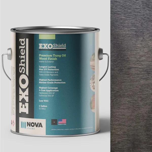 ExoShield Black Walnut One Gallon Exterior Tung Oil Wood Stain ExoShield Black Walnut One Gallon Exterior Tung Oil Wood Stain