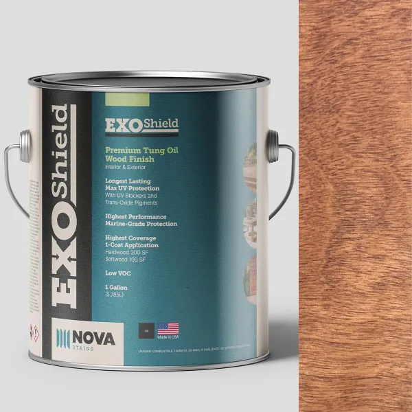 ExoShield Walnut One Gallon Exterior Tung Oil Wood Stain ExoShield Walnut One Gallon Exterior Tung Oil Wood Stain