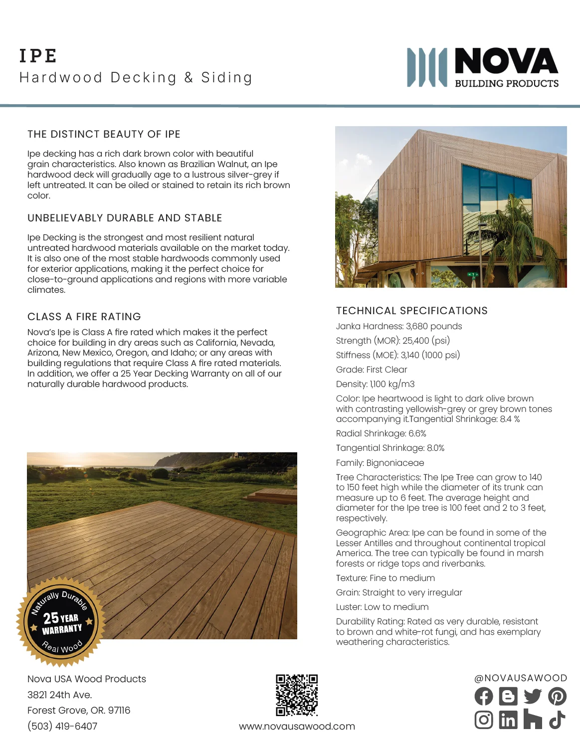 Ipe Product Sheet Ipe Product Sheet