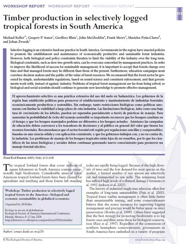 Keller et al Frontiers in Ecology from 2007 Keller et al Frontiers in Ecology from 2007
