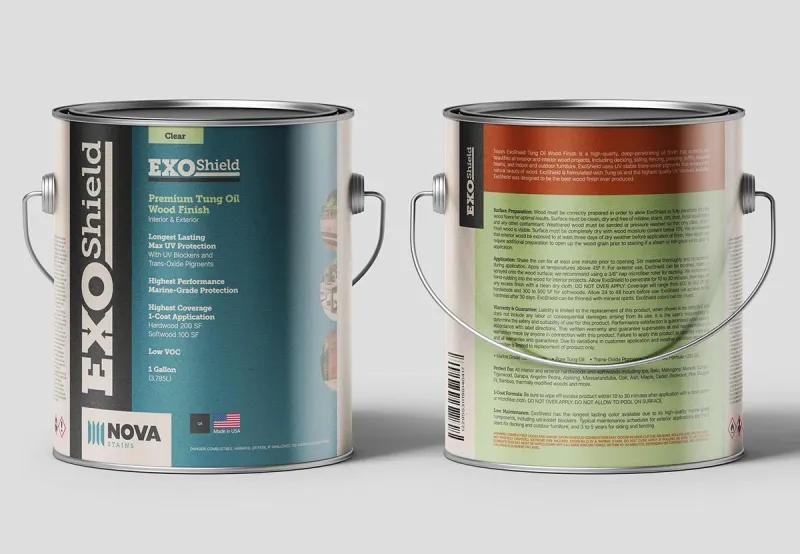 ExoShield Premium Wood Stain is Available in 7 Colors in Gallons, Quarts & Half Pints