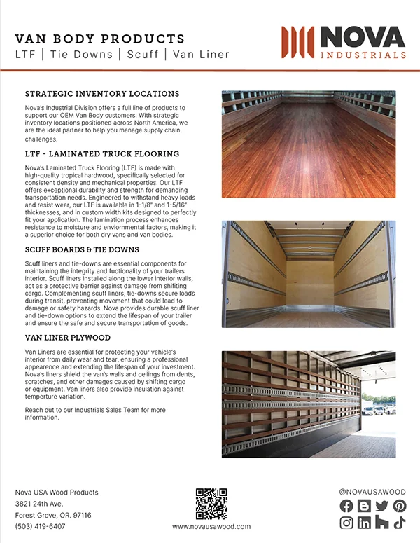 Van Body Product Sheet Van Body Product Sheet