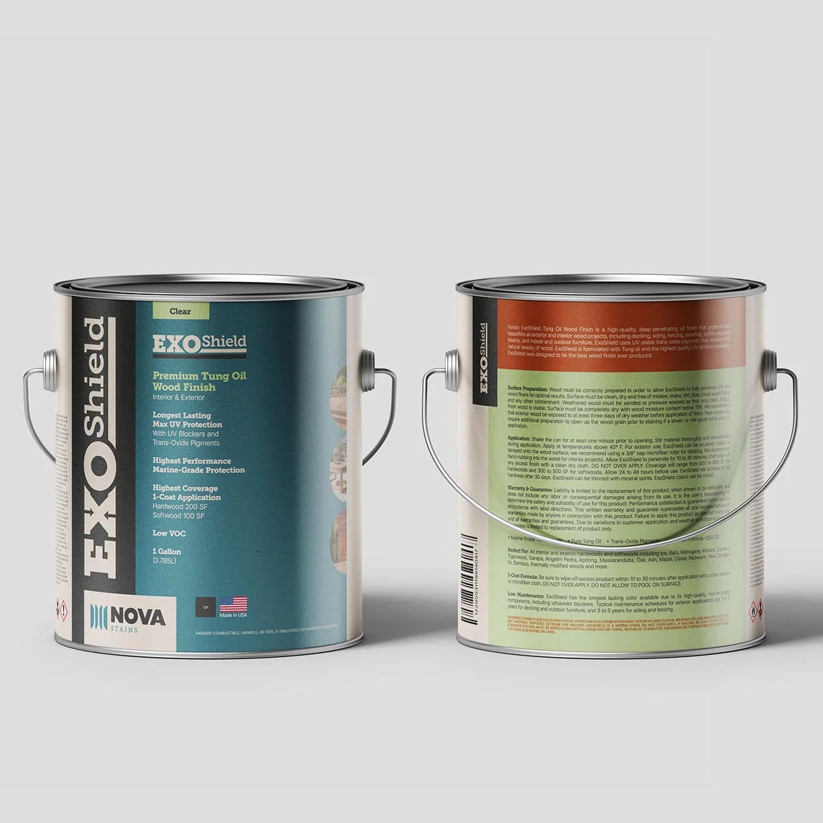 ExoShield Premium Wood Stain is Available in 7 Colors in Gallons, Quarts & Half Pints