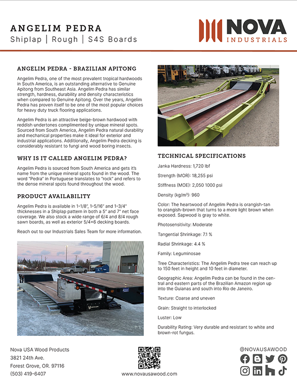 Angelim Pedra Product Sheet